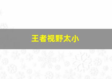 王者视野太小