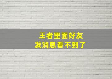 王者里面好友发消息看不到了