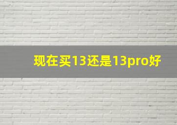 现在买13还是13pro好