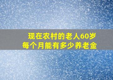 现在农村的老人60岁每个月能有多少养老金