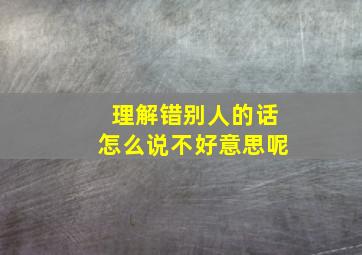 理解错别人的话怎么说不好意思呢