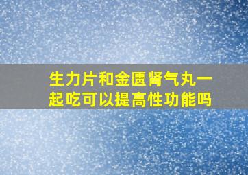 生力片和金匮肾气丸一起吃可以提高性功能吗