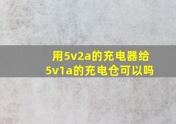 用5v2a的充电器给5v1a的充电仓可以吗