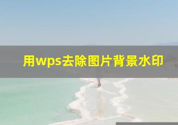 用wps去除图片背景水印