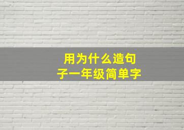 用为什么造句子一年级简单字