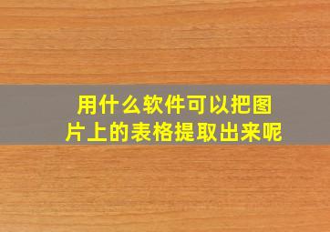 用什么软件可以把图片上的表格提取出来呢