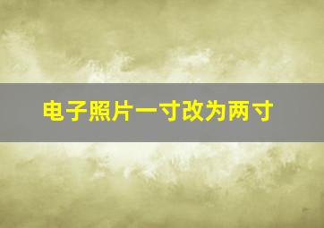 电子照片一寸改为两寸