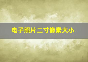 电子照片二寸像素大小