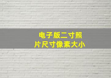 电子版二寸照片尺寸像素大小