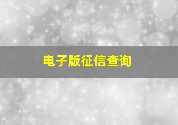 电子版征信查询