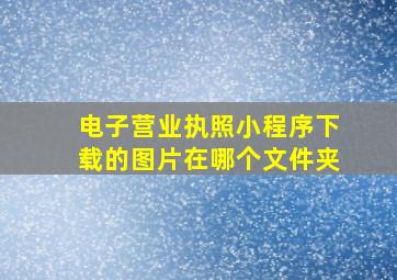 电子营业执照小程序下载的图片在哪个文件夹