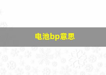 电池bp意思