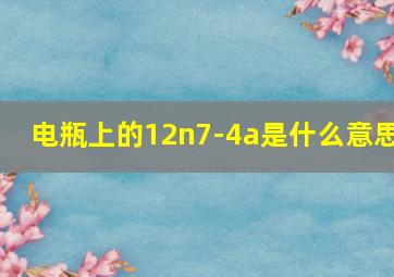 电瓶上的12n7-4a是什么意思