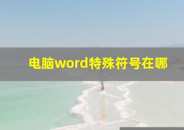 电脑word特殊符号在哪