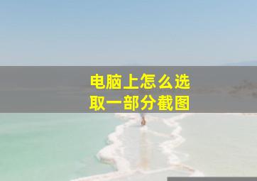 电脑上怎么选取一部分截图