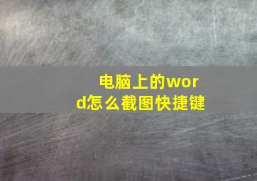 电脑上的word怎么截图快捷键