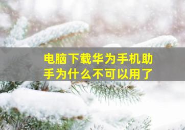 电脑下载华为手机助手为什么不可以用了