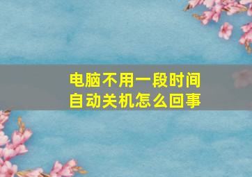 电脑不用一段时间自动关机怎么回事