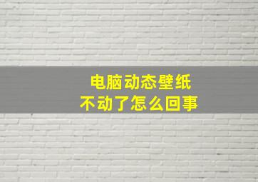 电脑动态壁纸不动了怎么回事