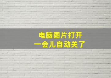 电脑图片打开一会儿自动关了