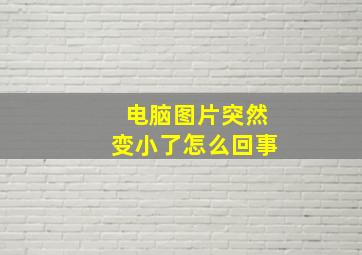 电脑图片突然变小了怎么回事