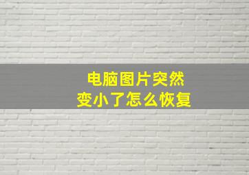 电脑图片突然变小了怎么恢复