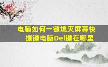 电脑如何一键熄灭屏幕快捷键电脑Del键在哪里