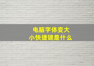 电脑字体变大小快捷键是什么