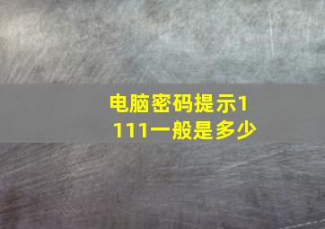 电脑密码提示1111一般是多少