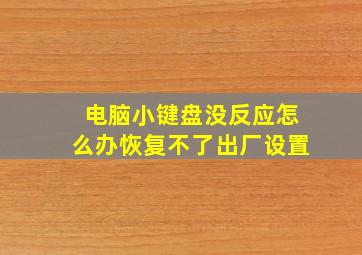 电脑小键盘没反应怎么办恢复不了出厂设置