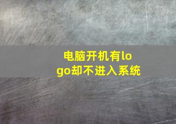 电脑开机有logo却不进入系统