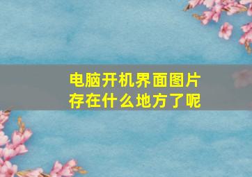 电脑开机界面图片存在什么地方了呢