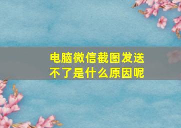 电脑微信截图发送不了是什么原因呢