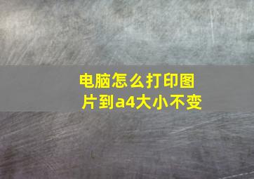 电脑怎么打印图片到a4大小不变