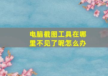 电脑截图工具在哪里不见了呢怎么办