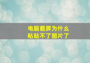 电脑截屏为什么粘贴不了图片了