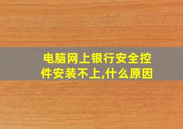 电脑网上银行安全控件安装不上,什么原因