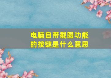 电脑自带截图功能的按键是什么意思