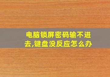 电脑锁屏密码输不进去,键盘没反应怎么办