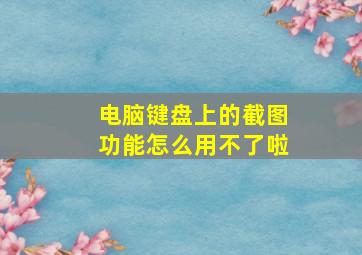 电脑键盘上的截图功能怎么用不了啦