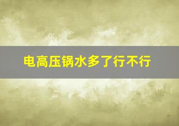 电高压锅水多了行不行