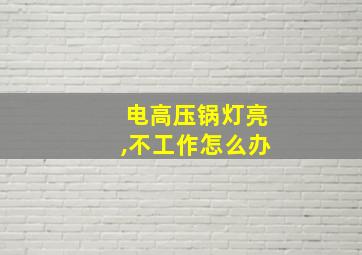 电高压锅灯亮,不工作怎么办