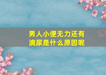 男人小便无力还有滴尿是什么原因呢