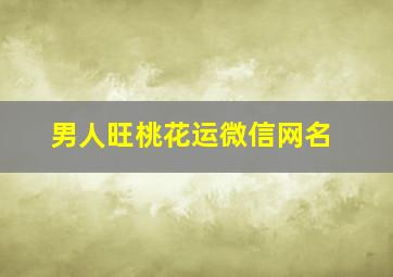 男人旺桃花运微信网名