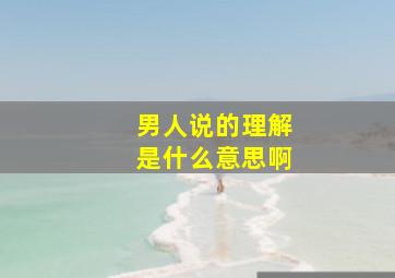 男人说的理解是什么意思啊