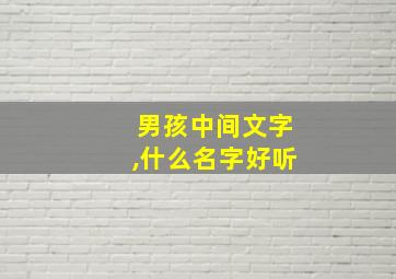 男孩中间文字,什么名字好听