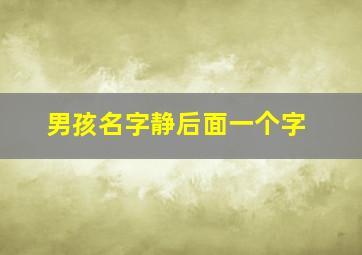 男孩名字静后面一个字