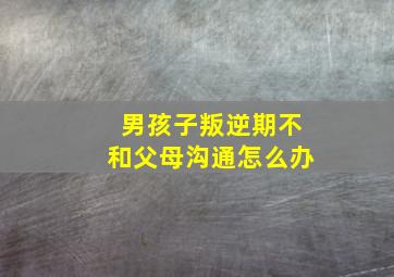 男孩子叛逆期不和父母沟通怎么办