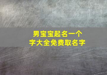 男宝宝起名一个字大全免费取名字