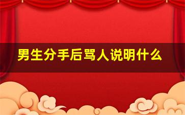 男生分手后骂人说明什么